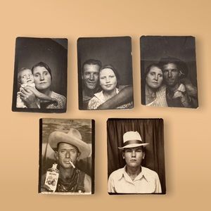 Vintage Antique Photo Booth Style Photographs Ephemera Oddity